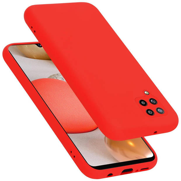 Cadorabo Hoesje geschikt voor Samsung Galaxy A42 4G Case in LIQUID ROOD - Beschermhoes TPU silicone Cover