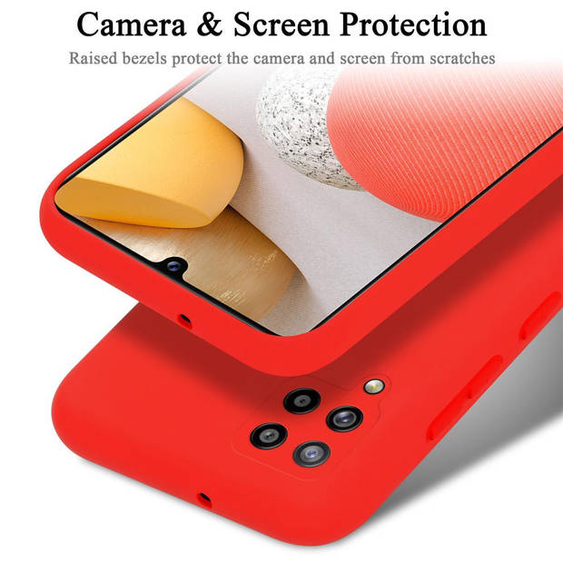 Cadorabo Hoesje geschikt voor Samsung Galaxy A42 4G Case in LIQUID ROOD - Beschermhoes TPU silicone Cover