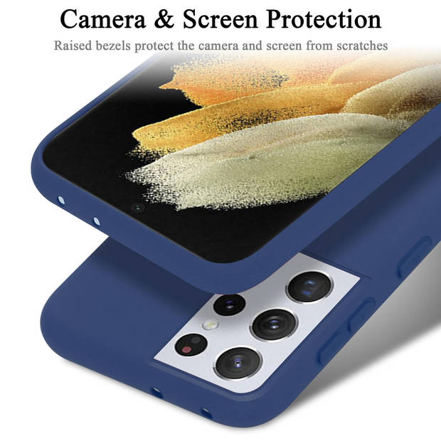 Cadorabo Hoesje geschikt voor Samsung Galaxy S21 ULTRA Case in LIQUID BLAUW - Beschermhoes TPU silicone Cover