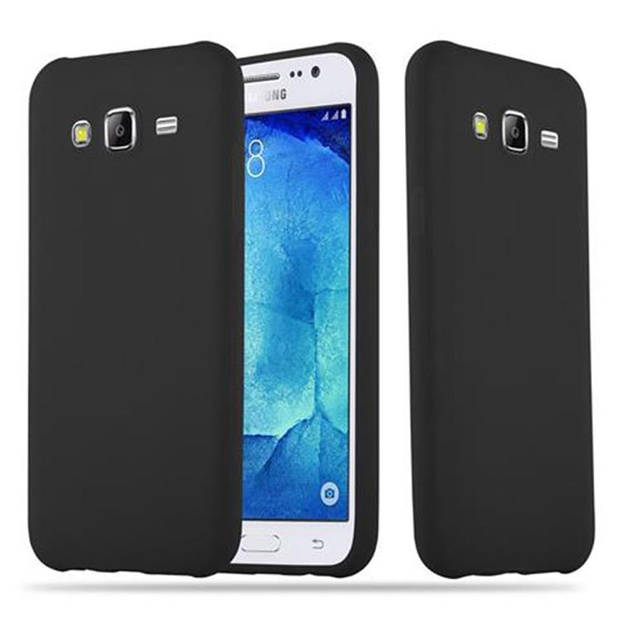Cadorabo Hoesje geschikt voor Samsung Galaxy J5 2015 in CANDY ZWART - Beschermhoes TPU silicone Case Cover