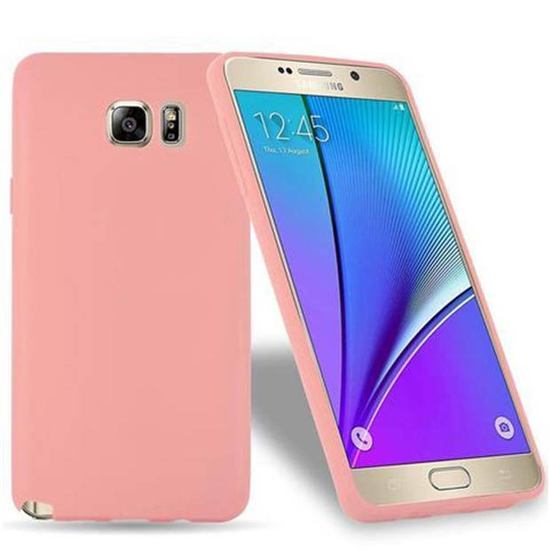 Cadorabo Hoesje geschikt voor Samsung Galaxy NOTE 5 in CANDY ROZE - Beschermhoes TPU silicone Case Cover