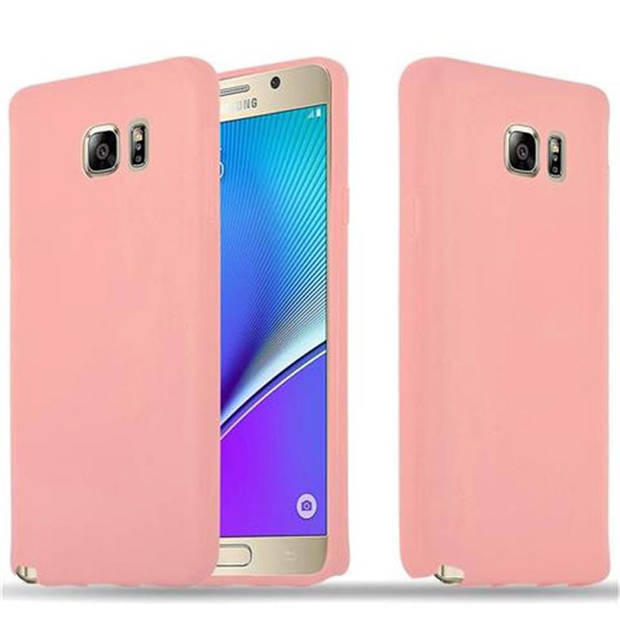 Cadorabo Hoesje geschikt voor Samsung Galaxy NOTE 5 in CANDY ROZE - Beschermhoes TPU silicone Case Cover