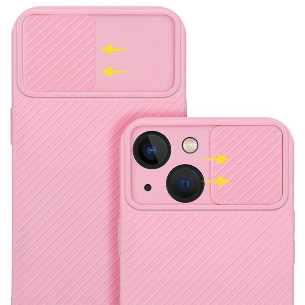 Cadorabo Hoesje geschikt voor Apple iPhone 13 in Bonbon Roze - Beschermhoes TPU-silicone Case Cover Camerabescherming