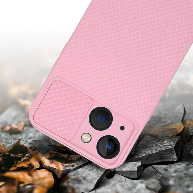 Cadorabo Hoesje geschikt voor Apple iPhone 13 in Bonbon Roze - Beschermhoes TPU-silicone Case Cover Camerabescherming