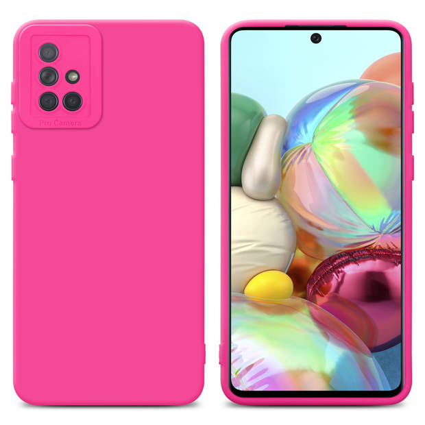 Cadorabo Hoesje geschikt voor Samsung Galaxy A71 4G in FLUID HOTPINK - Beschermhoes TPU silicone Cover Case