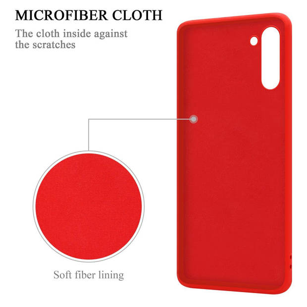 Cadorabo Hoesje geschikt voor Samsung Galaxy NOTE 10 in LIQUID ROOD - Beschermhoes van TPU silicone Case Cover met ring