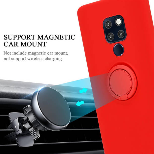 Cadorabo Hoesje geschikt voor Huawei MATE 20 in LIQUID ROOD - Beschermhoes van TPU silicone Case Cover met ring