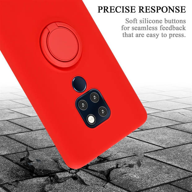 Cadorabo Hoesje geschikt voor Huawei MATE 20 in LIQUID ROOD - Beschermhoes van TPU silicone Case Cover met ring