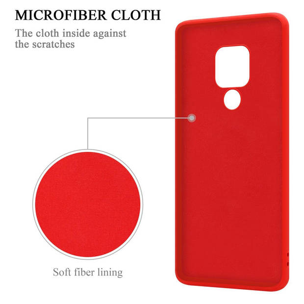 Cadorabo Hoesje geschikt voor Huawei MATE 20 in LIQUID ROOD - Beschermhoes van TPU silicone Case Cover met ring