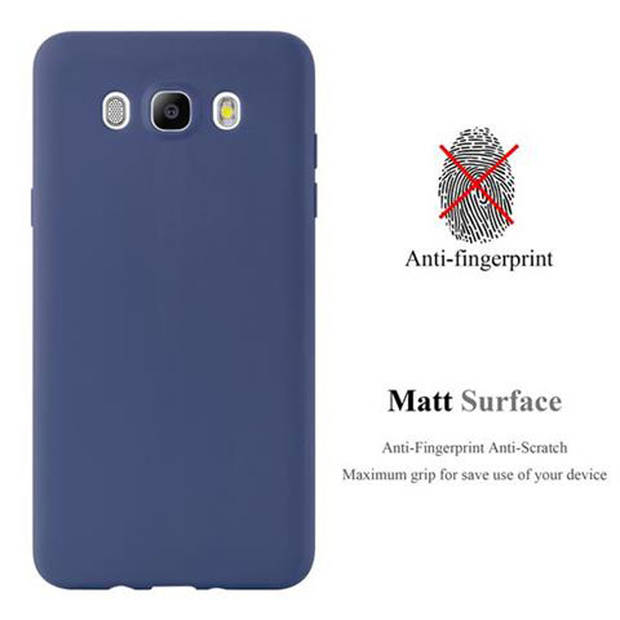 Cadorabo Hoesje geschikt voor Samsung Galaxy J7 2016 in CANDY DONKER BLAUW - Beschermhoes TPU silicone Case Cover