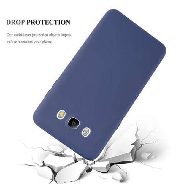 Cadorabo Hoesje geschikt voor Samsung Galaxy J7 2016 in CANDY DONKER BLAUW - Beschermhoes TPU silicone Case Cover