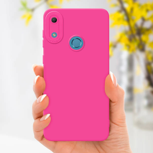 Cadorabo Hoesje geschikt voor Huawei Y6 2019 in FLUID HOTPINK - Beschermhoes TPU silicone Cover Case