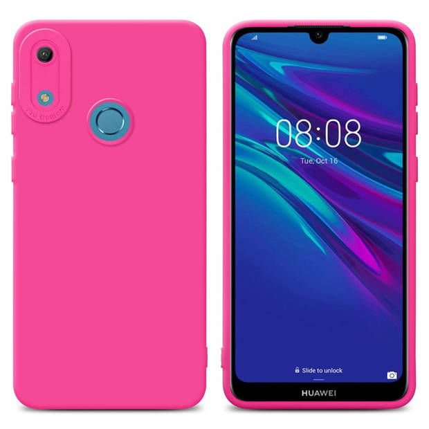 Cadorabo Hoesje geschikt voor Huawei Y6 2019 in FLUID HOTPINK - Beschermhoes TPU silicone Cover Case