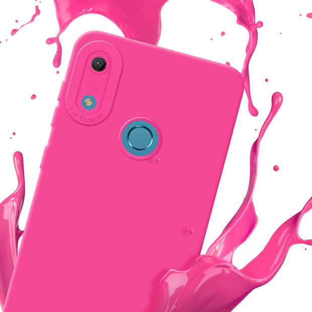 Cadorabo Hoesje geschikt voor Huawei Y6 2019 in FLUID HOTPINK - Beschermhoes TPU silicone Cover Case