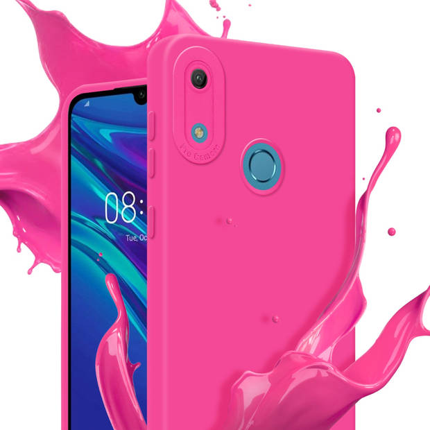 Cadorabo Hoesje geschikt voor Huawei Y6 2019 in FLUID HOTPINK - Beschermhoes TPU silicone Cover Case