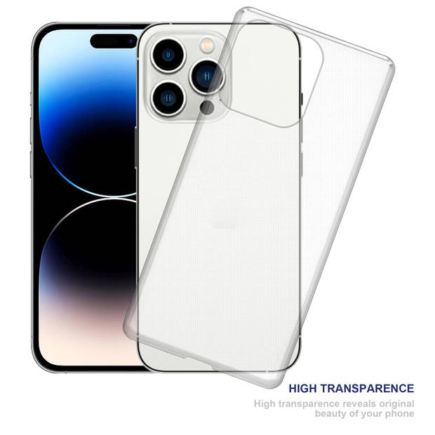 Cadorabo Hoesje geschikt voor Apple iPhone 14 PRO in VOLLEDIG TRANSPARANT - Beschermhoes Cover gemaakt van TPU Silicone