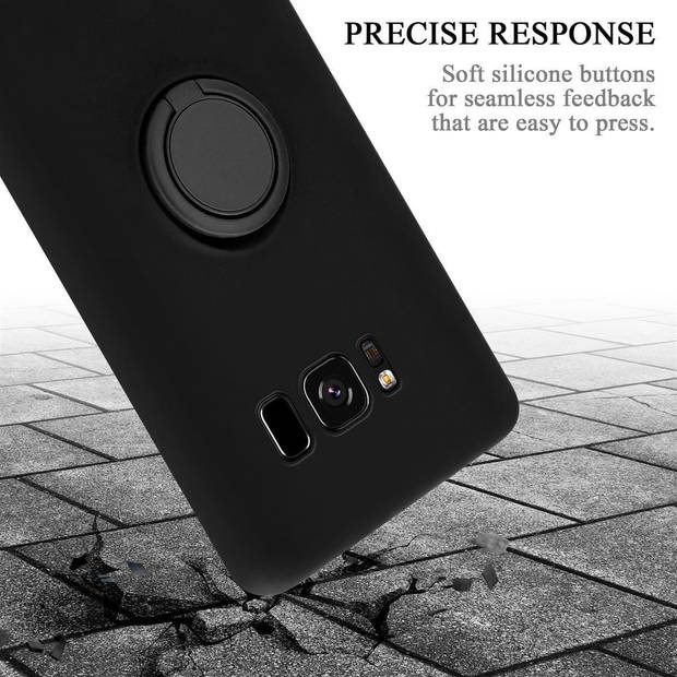 Cadorabo Hoesje geschikt voor Samsung Galaxy S8 PLUS in LIQUID ZWART - Beschermhoes van TPU silicone Case Cover met ring