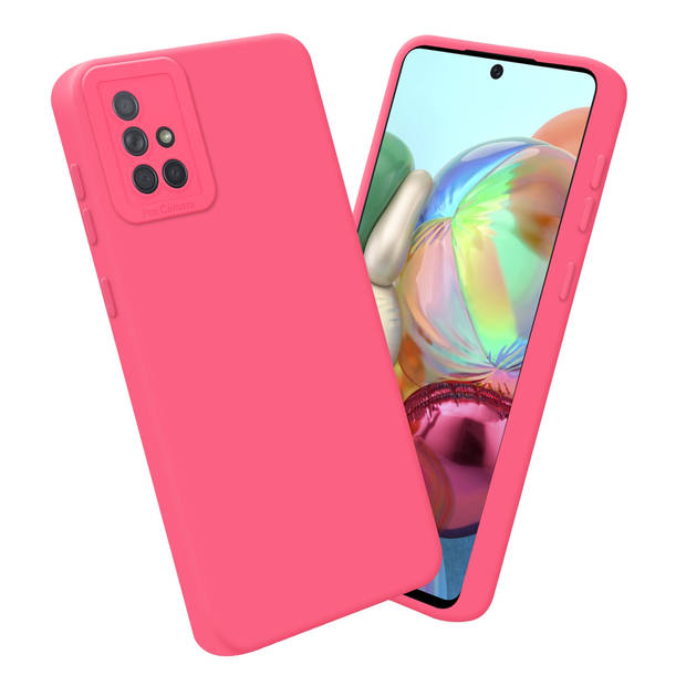 Cadorabo Hoesje geschikt voor Samsung Galaxy A71 4G in FLUID ROOD - Beschermhoes TPU silicone Cover Case