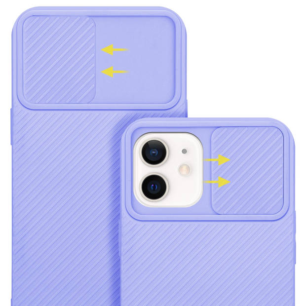 Cadorabo Hoesje geschikt voor Apple iPhone 12 in Bonbon Paars - Beschermhoes TPU-silicone Case Cover Camerabescherming