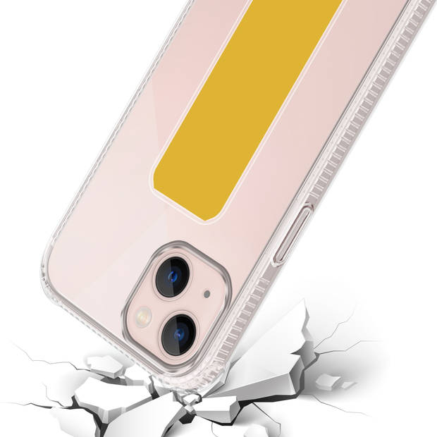Cadorabo Hoesje geschikt voor Apple iPhone 13 Cover in GEEL - Beschermhoes TPU silicone Case met houder