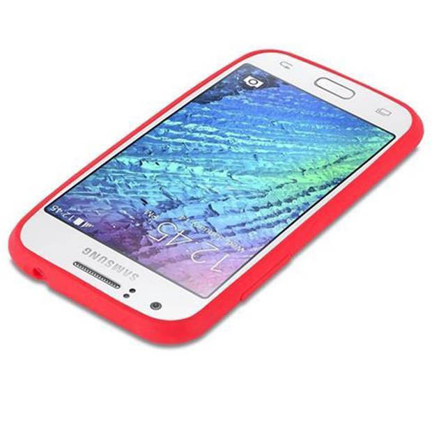 Cadorabo Hoesje geschikt voor Samsung Galaxy J1 2015 in CANDY ROOD - Beschermhoes TPU silicone Case Cover