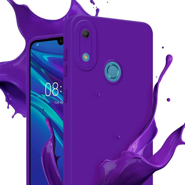 Cadorabo Hoesje geschikt voor Huawei Y6 2019 in FLUID DONKER PAARS - Beschermhoes TPU silicone Cover Case