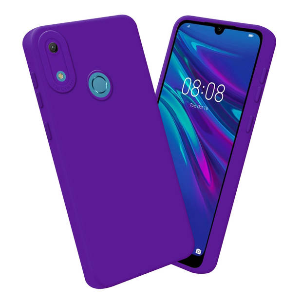 Cadorabo Hoesje geschikt voor Huawei Y6 2019 in FLUID DONKER PAARS - Beschermhoes TPU silicone Cover Case