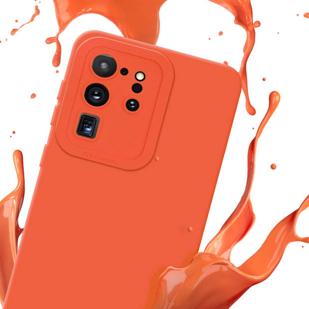 Cadorabo Hoesje geschikt voor Samsung Galaxy S20 ULTRA in FLUID ORANJE - Beschermhoes TPU silicone Cover Case