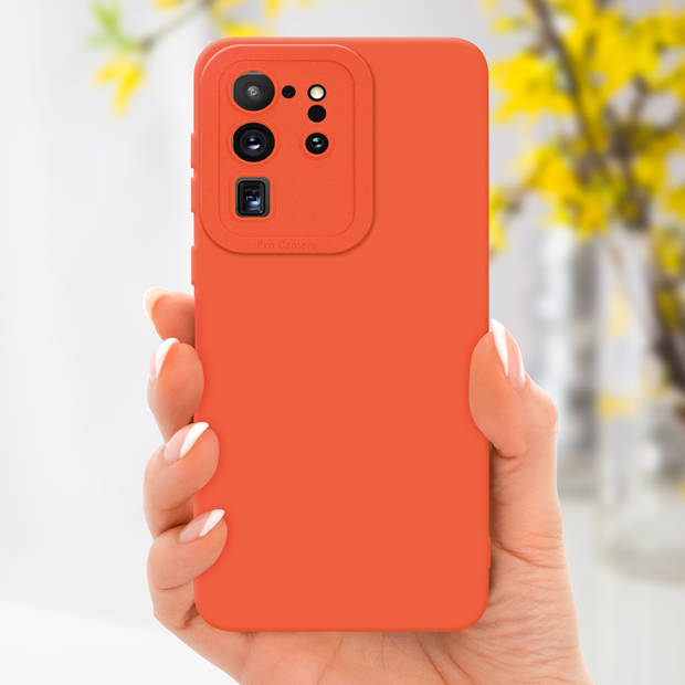 Cadorabo Hoesje geschikt voor Samsung Galaxy S20 ULTRA in FLUID ORANJE - Beschermhoes TPU silicone Cover Case