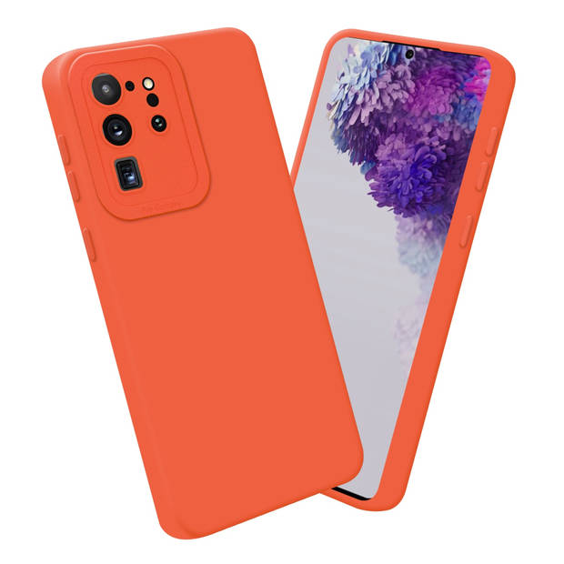 Cadorabo Hoesje geschikt voor Samsung Galaxy S20 ULTRA in FLUID ORANJE - Beschermhoes TPU silicone Cover Case