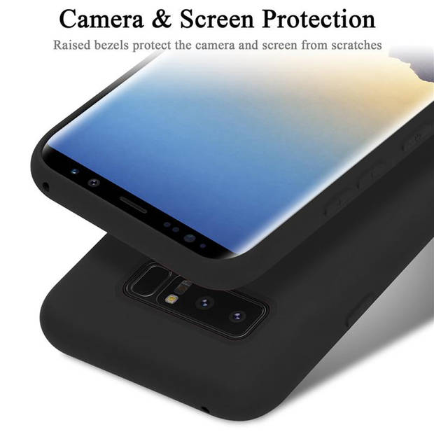 Cadorabo Hoesje geschikt voor Samsung Galaxy NOTE 8 Case in LIQUID ZWART - Beschermhoes TPU silicone Cover