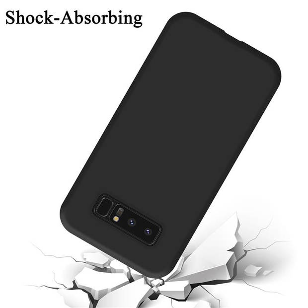 Cadorabo Hoesje geschikt voor Samsung Galaxy NOTE 8 Case in LIQUID ZWART - Beschermhoes TPU silicone Cover