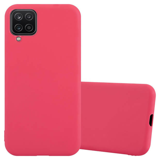 Cadorabo Hoesje geschikt voor Samsung Galaxy A12 / M12 in CANDY ROOD - Beschermhoes TPU silicone Case Cover