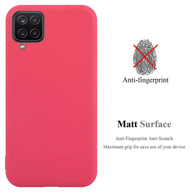 Cadorabo Hoesje geschikt voor Samsung Galaxy A12 / M12 in CANDY ROOD - Beschermhoes TPU silicone Case Cover