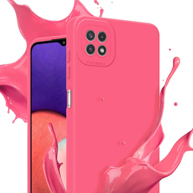 Cadorabo Hoesje geschikt voor Samsung Galaxy A22 5G in FLUID ROOD - Beschermhoes TPU silicone Cover Case