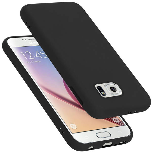 Cadorabo Hoesje geschikt voor Samsung Galaxy S6 Case in LIQUID ZWART - Beschermhoes TPU silicone Cover