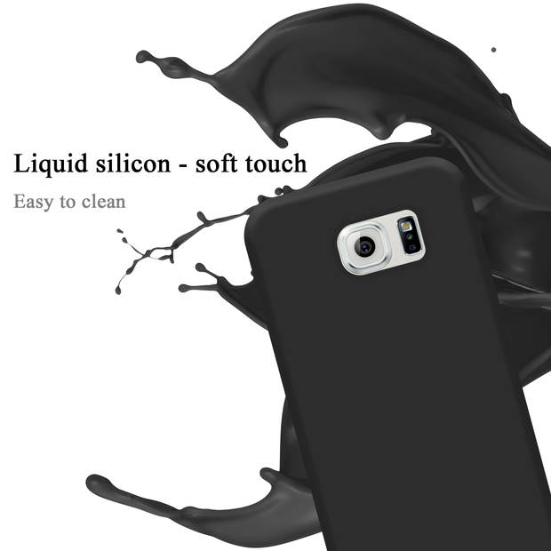 Cadorabo Hoesje geschikt voor Samsung Galaxy S6 Case in LIQUID ZWART - Beschermhoes TPU silicone Cover