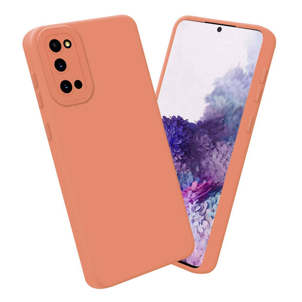 Cadorabo Hoesje geschikt voor Samsung Galaxy S20 in FLUID LICHT ORANJE - Beschermhoes TPU silicone Cover Case