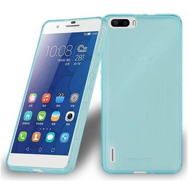 Cadorabo Hoesje geschikt voor Honor 6 PLUS in TRANSPARANT BLAUW - Beschermhoes Cover gemaakt van TPU Silicone Case