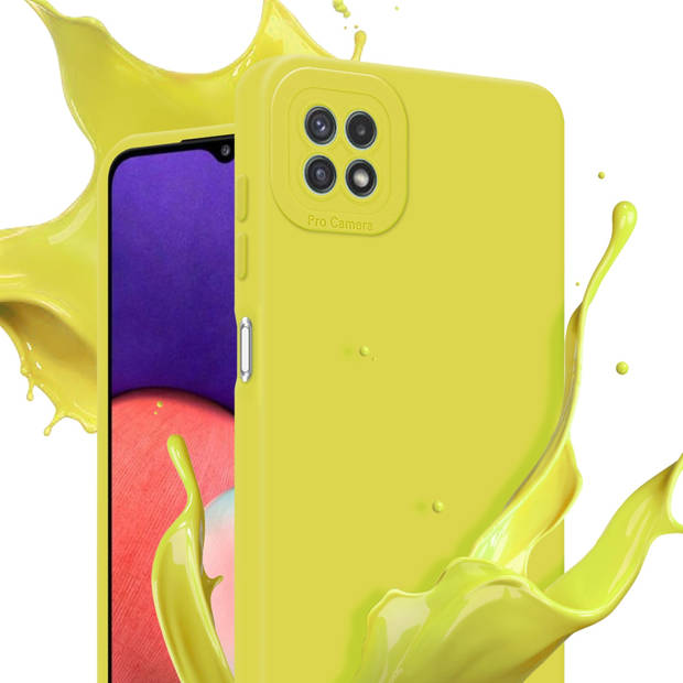 Cadorabo Hoesje geschikt voor Samsung Galaxy A22 5G in FLUID GEEL - Beschermhoes TPU silicone Cover Case