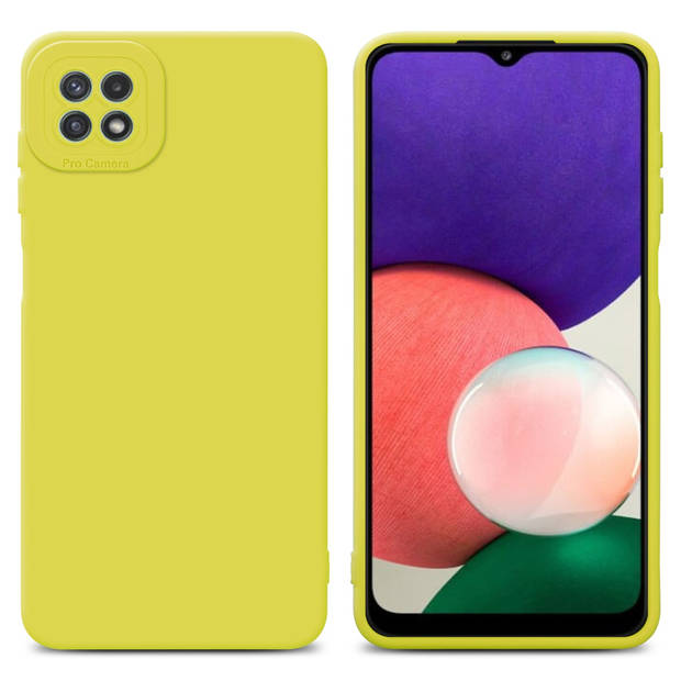 Cadorabo Hoesje geschikt voor Samsung Galaxy A22 5G in FLUID GEEL - Beschermhoes TPU silicone Cover Case