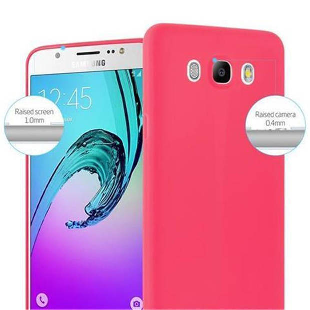 Cadorabo Hoesje geschikt voor Samsung Galaxy J7 2016 in CANDY ROOD - Beschermhoes TPU silicone Case Cover