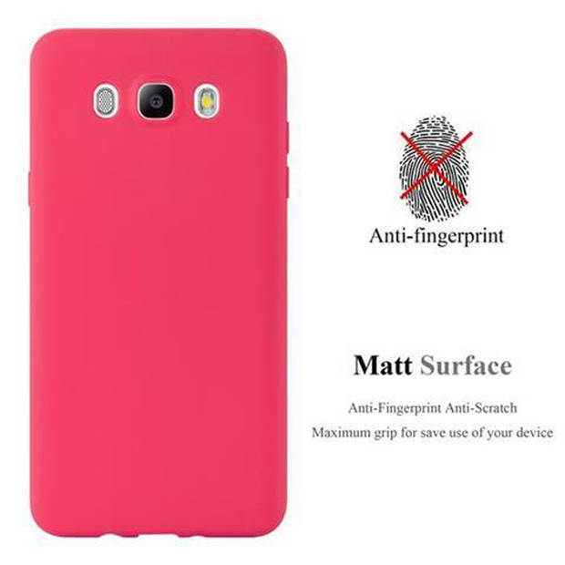 Cadorabo Hoesje geschikt voor Samsung Galaxy J7 2016 in CANDY ROOD - Beschermhoes TPU silicone Case Cover