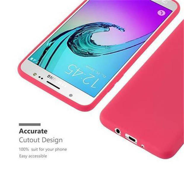 Cadorabo Hoesje geschikt voor Samsung Galaxy J7 2016 in CANDY ROOD - Beschermhoes TPU silicone Case Cover