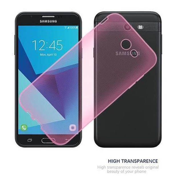 Cadorabo Hoesje geschikt voor Samsung Galaxy J7 2017 US Version in TRANSPARANT ROZE - Beschermhoes Cover gemaakt van TPU