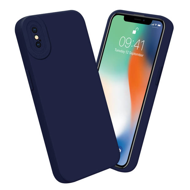 Cadorabo Hoesje geschikt voor Apple iPhone XS MAX in FLUID DONKER BLAUW - Beschermhoes TPU silicone Cover Case