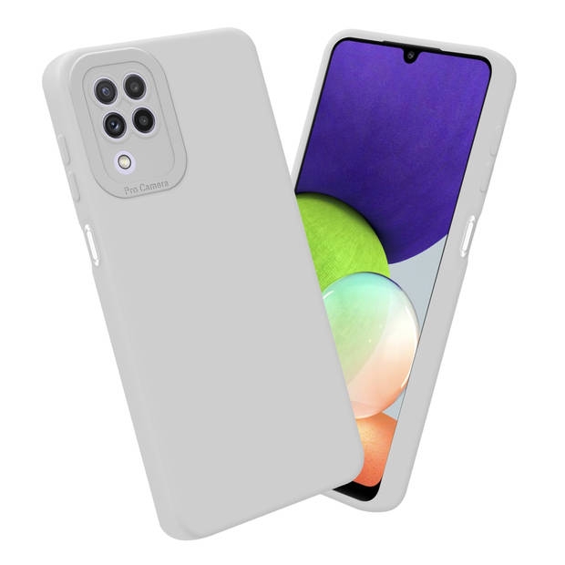 Cadorabo Hoesje geschikt voor Samsung Galaxy A22 4G in FLUID WIT - Beschermhoes TPU silicone Cover Case