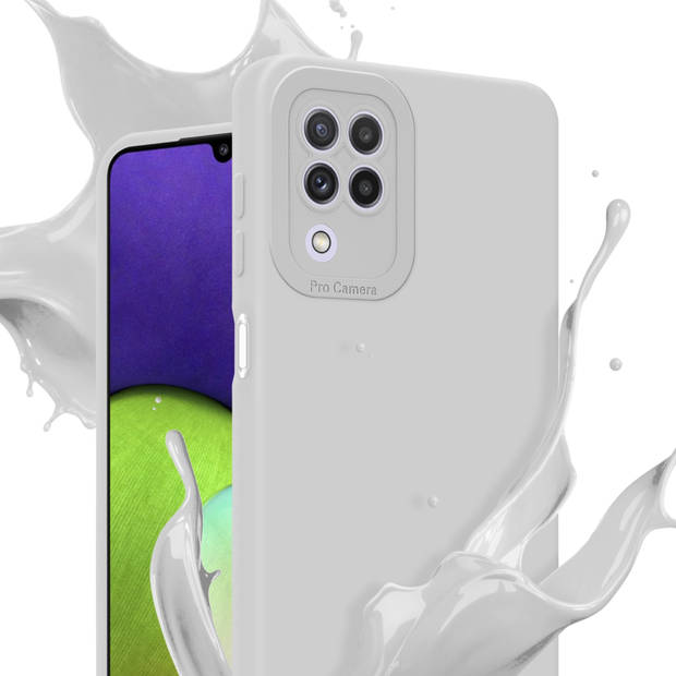 Cadorabo Hoesje geschikt voor Samsung Galaxy A22 4G in FLUID WIT - Beschermhoes TPU silicone Cover Case