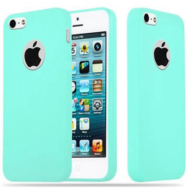 Cadorabo Hoesje geschikt voor Apple iPhone 5 / 5S / SE 2016 in CANDY BLAUW - Beschermhoes TPU silicone Case Cover