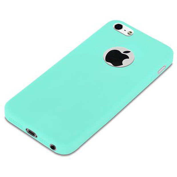 Cadorabo Hoesje geschikt voor Apple iPhone 5 / 5S / SE 2016 in CANDY BLAUW - Beschermhoes TPU silicone Case Cover